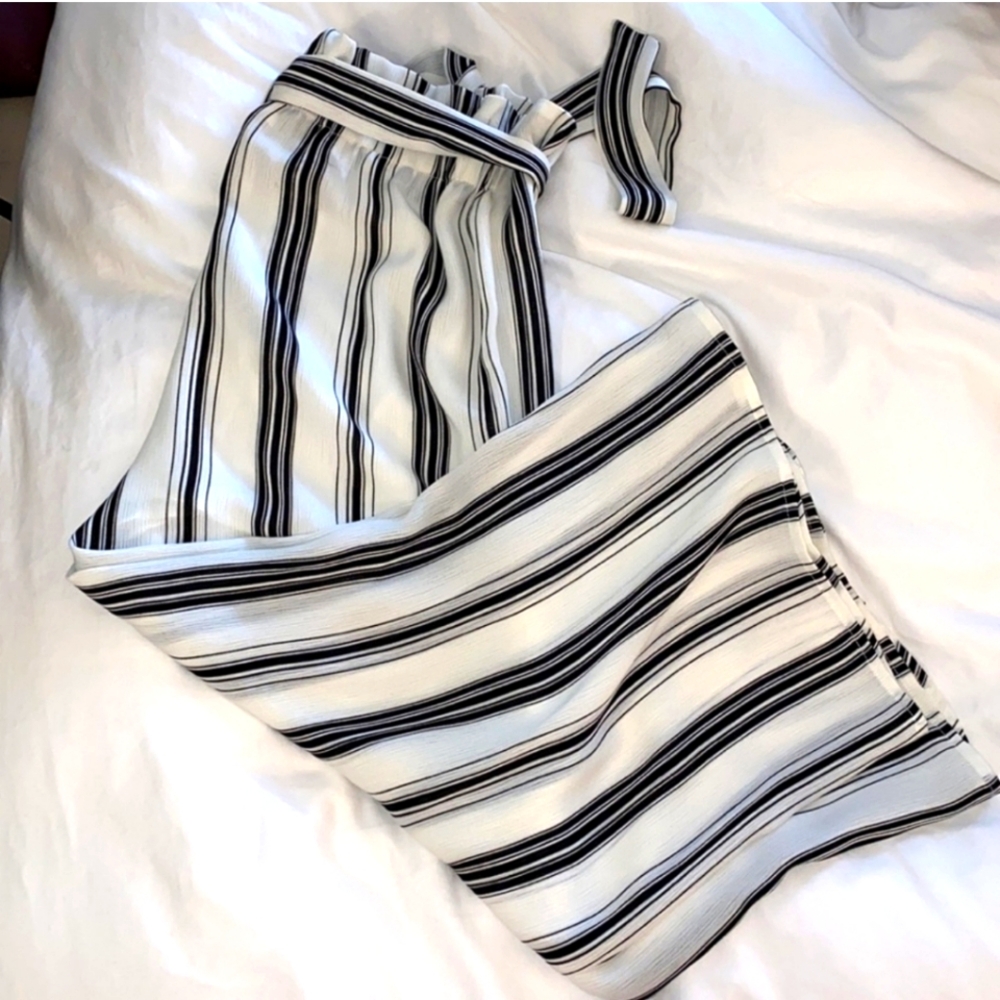 Paperbag High Wist Striped Trouser